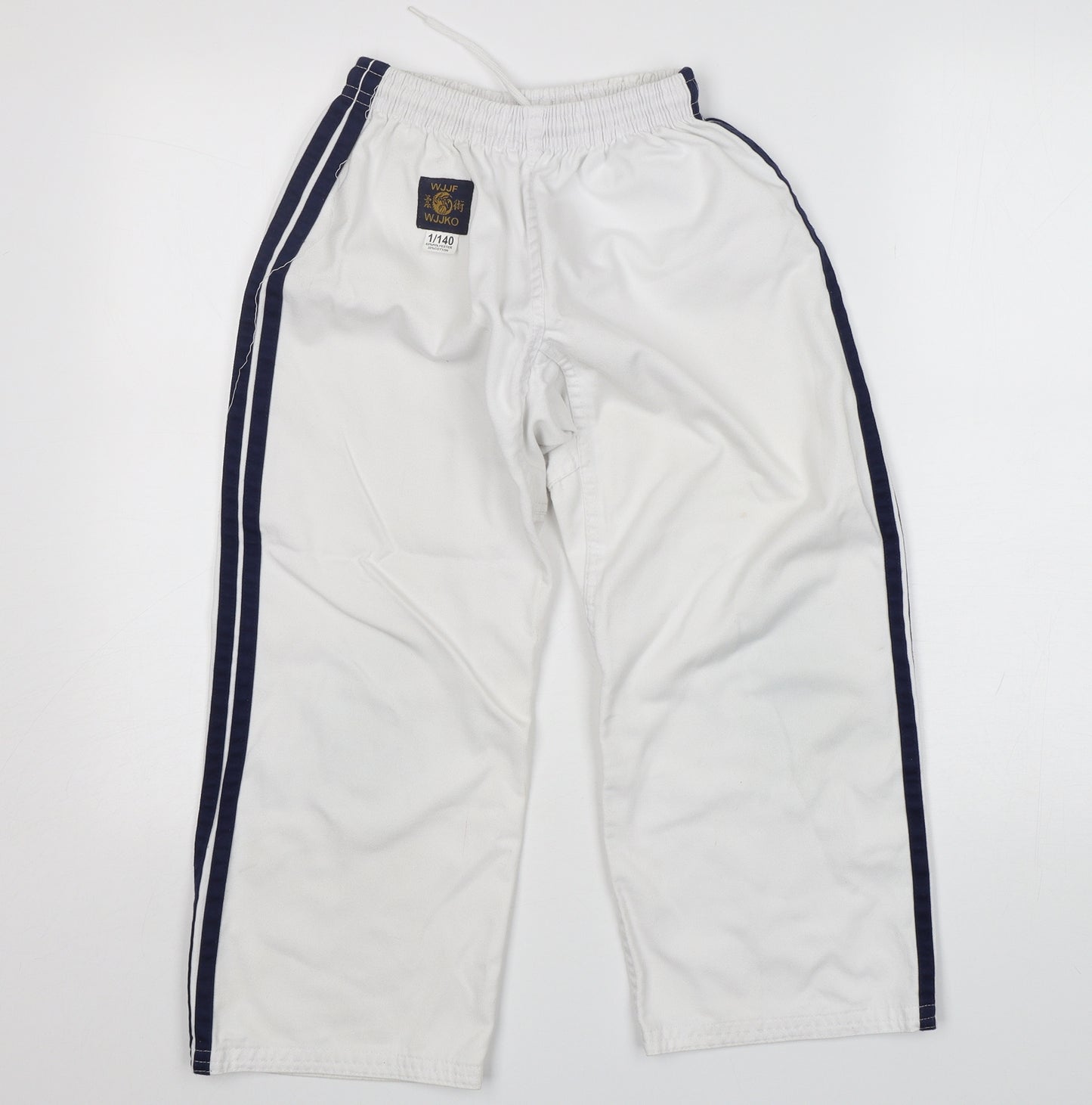 WJFF Boys White  Polyester Jogger Trousers Size 10 Years  Regular  - Jiu Jitsu trousers