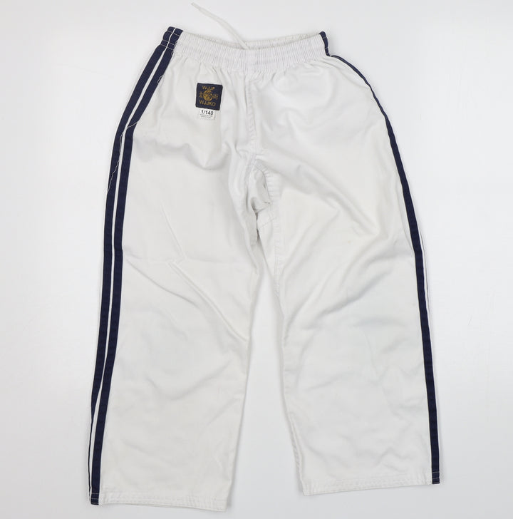 WJFF Boys White  Polyester Jogger Trousers Size 10 Years  Regular  - Jiu Jitsu trousers