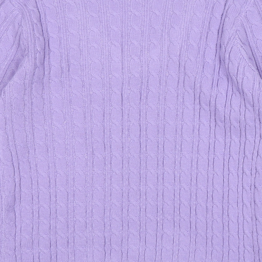 Paco Boutique  Womens Purple V-Neck  Acrylic Pullover Jumper Size 10
