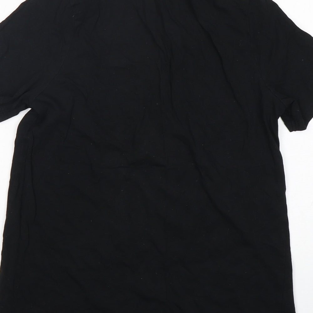 River Island  Womens Black  Cotton Basic T-Shirt Size 8 Round Neck
