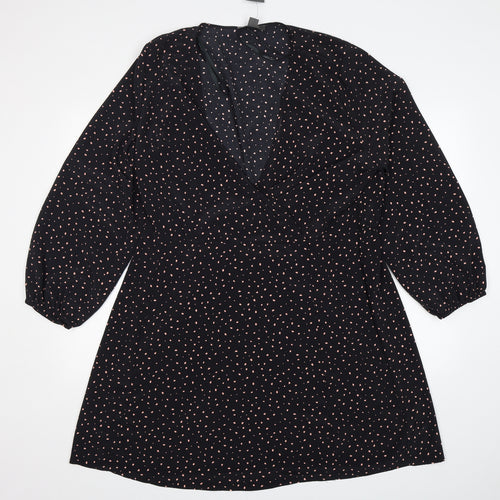 Primark Womens Multicoloured Polka Dot Polyester A-Line  Size 20  V-Neck