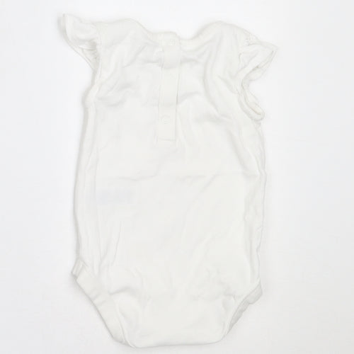Marks and Spencer Girls White  Cotton Babygrow One-Piece Size 12-18 Months