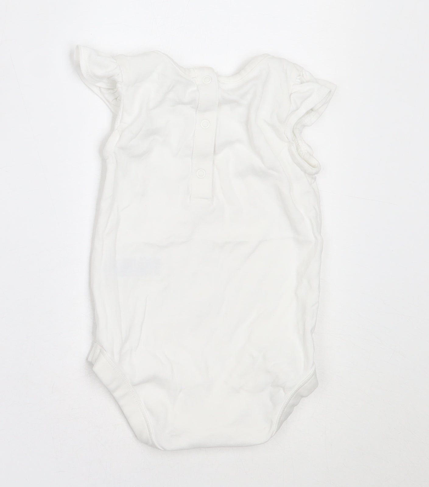Marks and Spencer Girls White  Cotton Babygrow One-Piece Size 12-18 Months