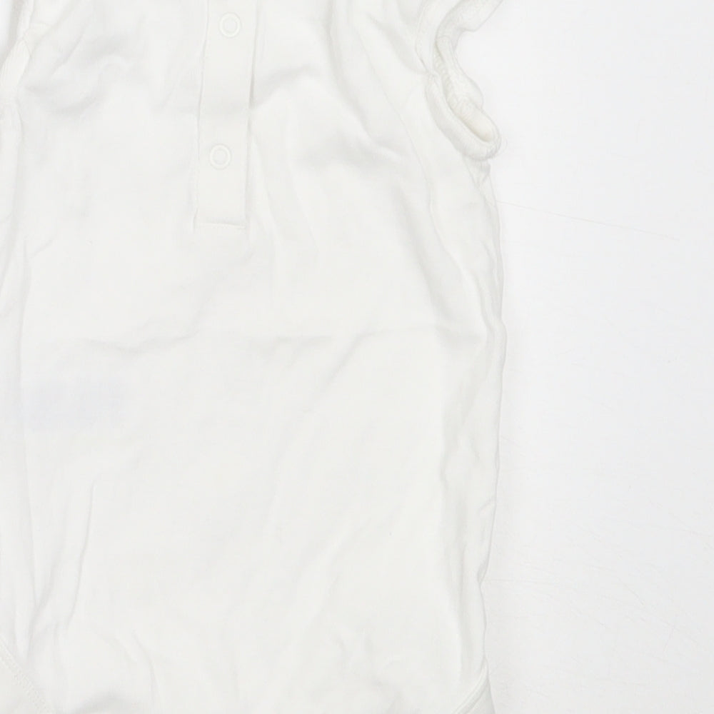 Marks and Spencer Girls White  Cotton Babygrow One-Piece Size 12-18 Months