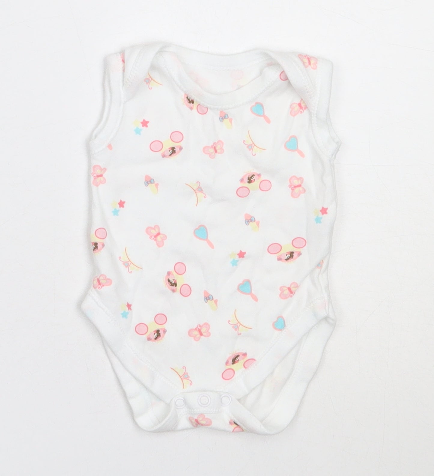 Dunnes Stores Girls White  Cotton Babygrow One-Piece Size Newborn