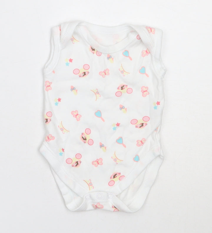 Dunnes Stores Girls White  Cotton Babygrow One-Piece Size Newborn
