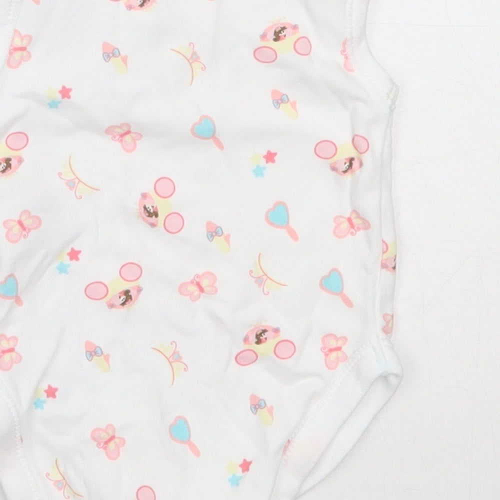 Dunnes Stores Girls White  Cotton Babygrow One-Piece Size Newborn