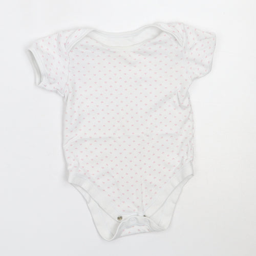 George Girls White  Cotton Babygrow One-Piece Size 12-18 Months
