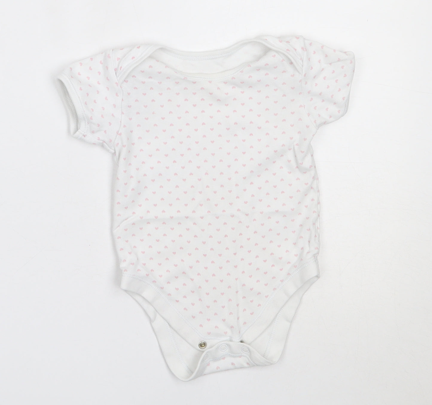 George Girls White  Cotton Babygrow One-Piece Size 12-18 Months