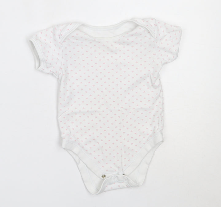 George Girls White  Cotton Babygrow One-Piece Size 12-18 Months