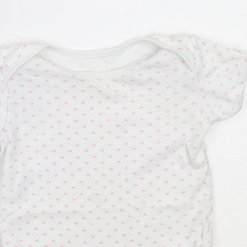 George Girls White  Cotton Babygrow One-Piece Size 12-18 Months
