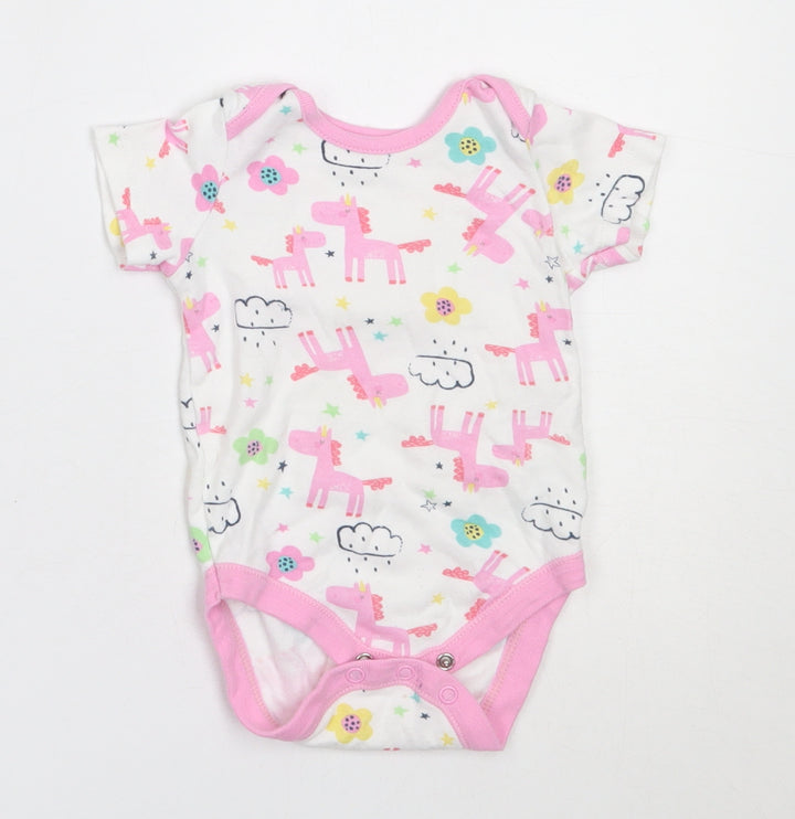 Dunnes Stores Girls White Cotton Babygrow One-Piece Size 3-6 Months