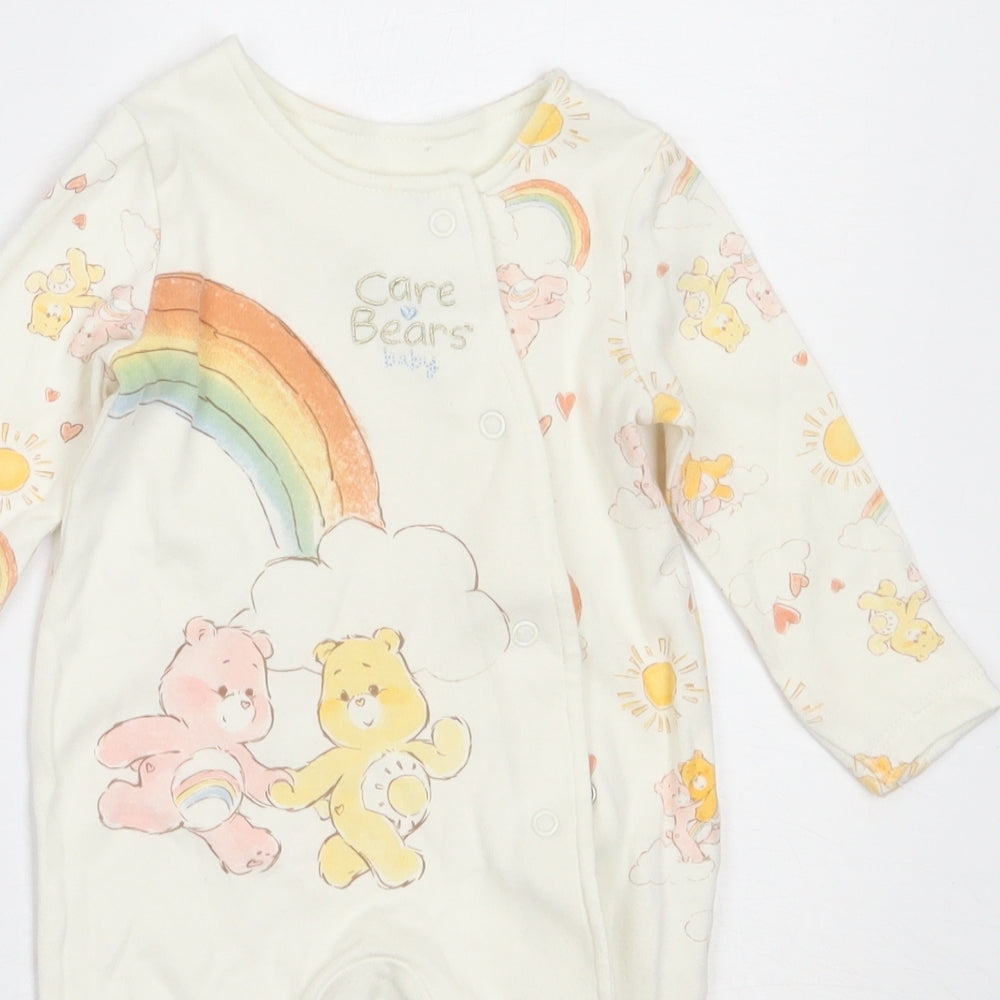 George Girls Ivory  Cotton Babygrow One-Piece Size 0-3 Months   - Care Bears