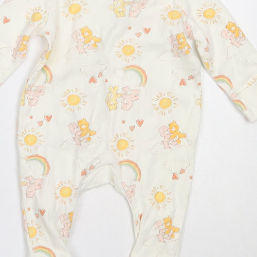 George Girls Ivory  Cotton Babygrow One-Piece Size 0-3 Months   - Care Bears