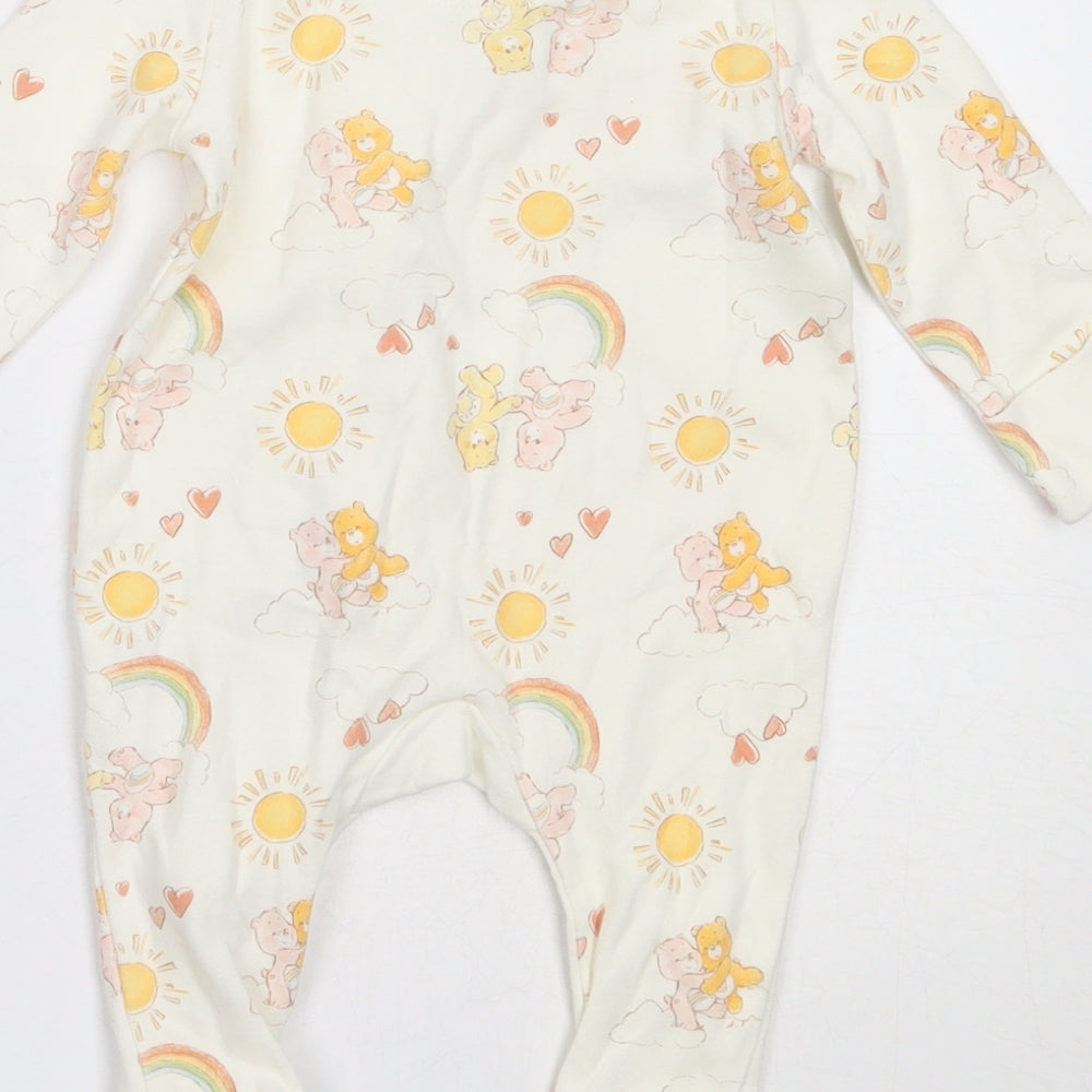 George Girls Ivory  Cotton Babygrow One-Piece Size 0-3 Months   - Care Bears