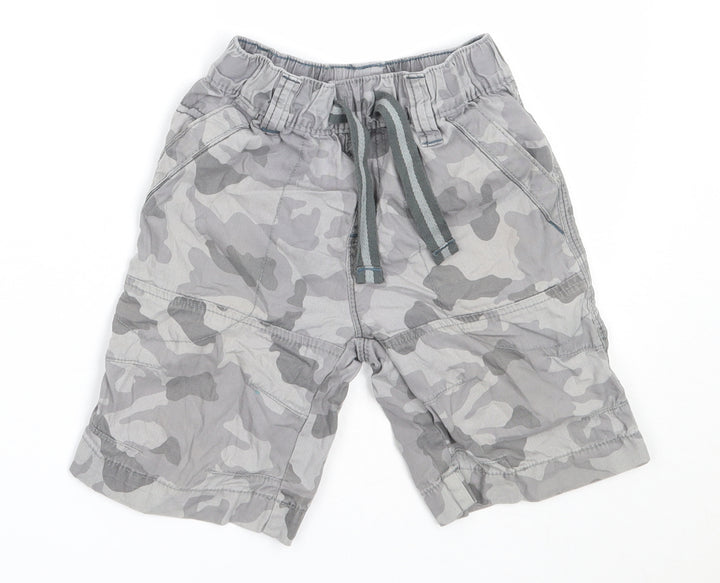 NEXT Boys Grey Camouflage Cotton Bermuda Shorts Size 4 Years Regular
