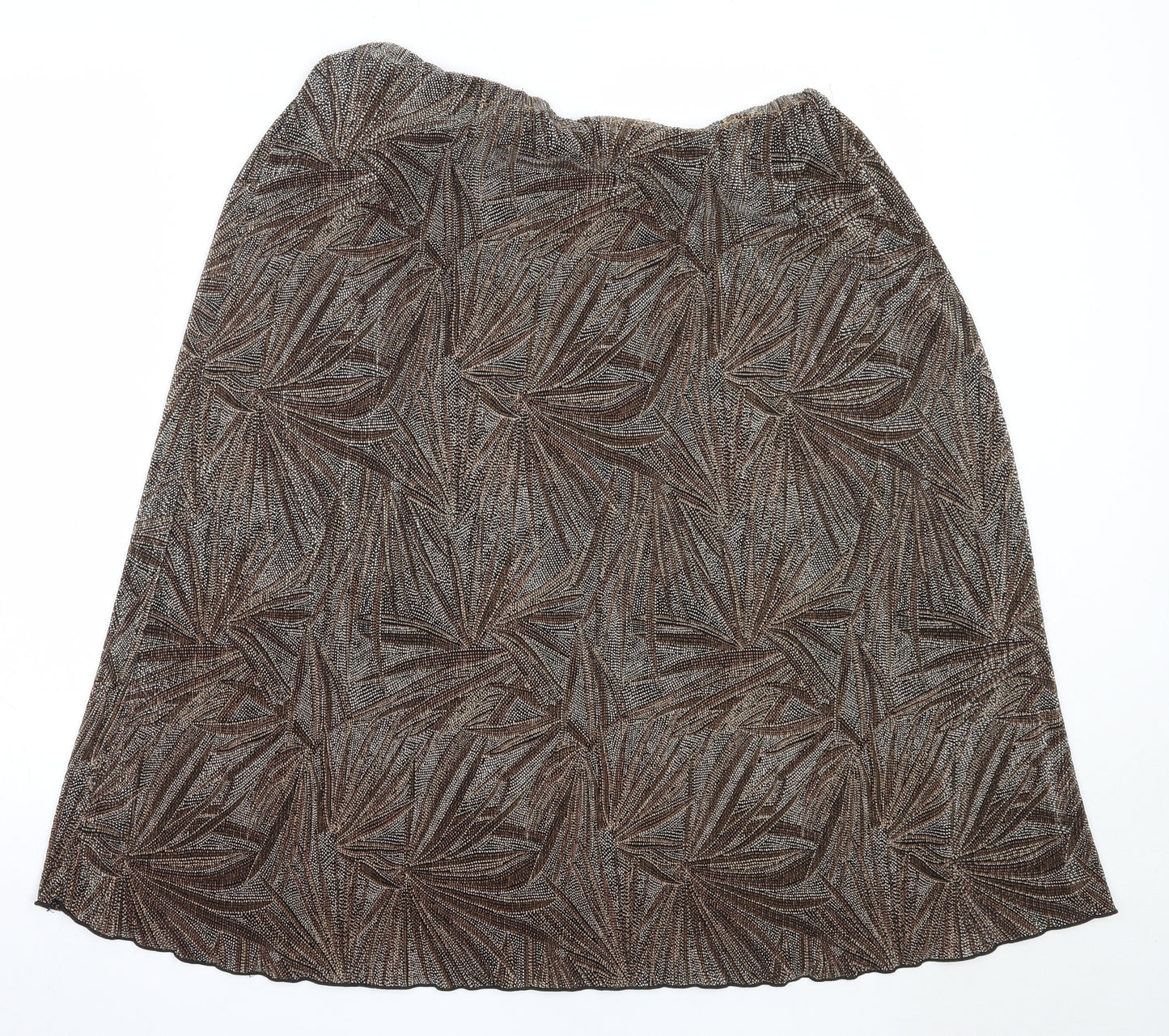 Dunnes Stores Womens Brown  Polyester Flare Skirt Size 16