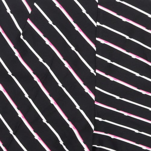 F&F Womens Black Striped Polyester Hot Pants Shorts Size 16  Regular