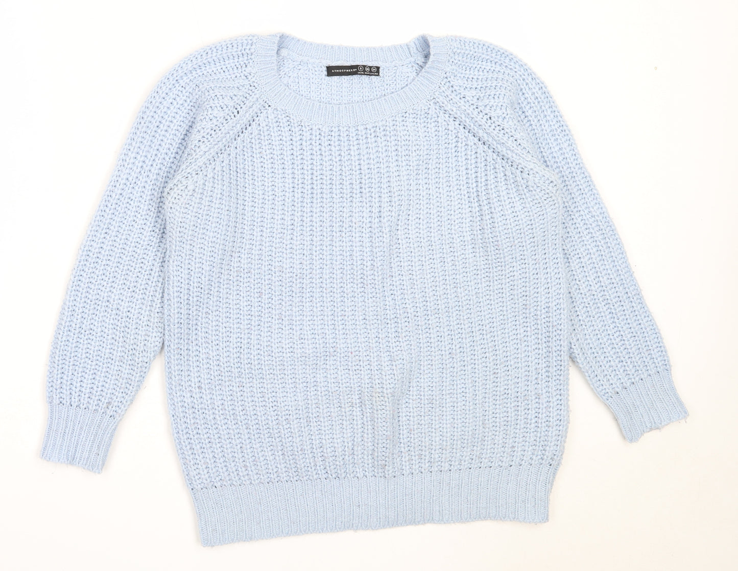 Atmosphere Womens Blue Round Neck  Acrylic Pullover Jumper Size 8