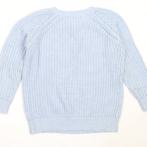 Atmosphere Womens Blue Round Neck  Acrylic Pullover Jumper Size 8