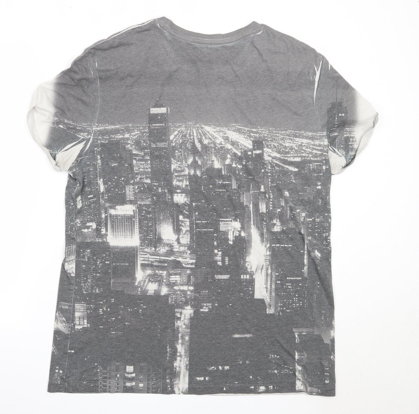 NEXT Mens Grey  Polyester  T-Shirt Size XL Round Neck  - chicago