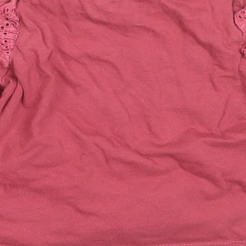 F&F Girls Pink  Cotton Basic T-Shirt Size 0-3 Months Round Neck