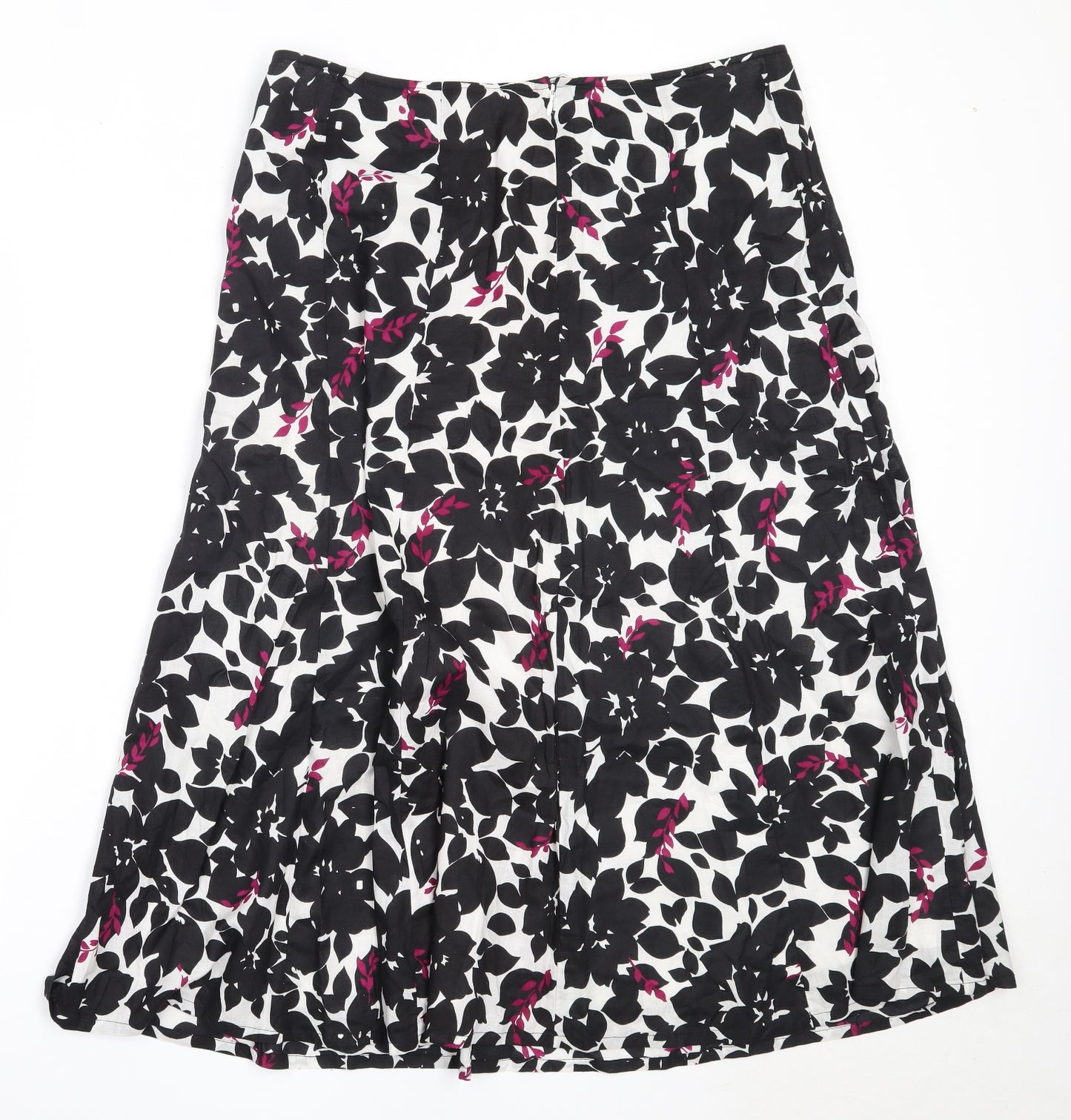 Debenhams Womens Black  Cotton Flare Skirt Size 14