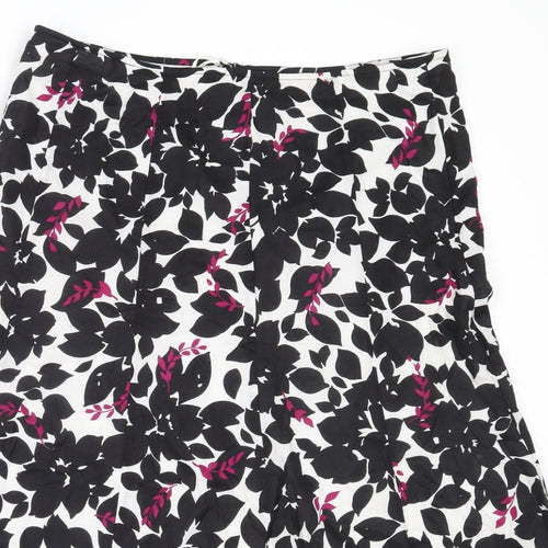 Debenhams Womens Black  Cotton Flare Skirt Size 14