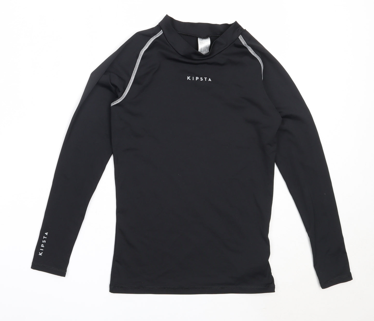 Kipsta Boys Black  Polyester Jersey T-Shirt Size 14 Years Round Neck