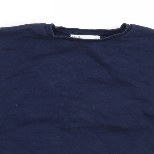 Marks and Spencer Boys Blue  Cotton Pullover Sweatshirt Size 9-10 Years