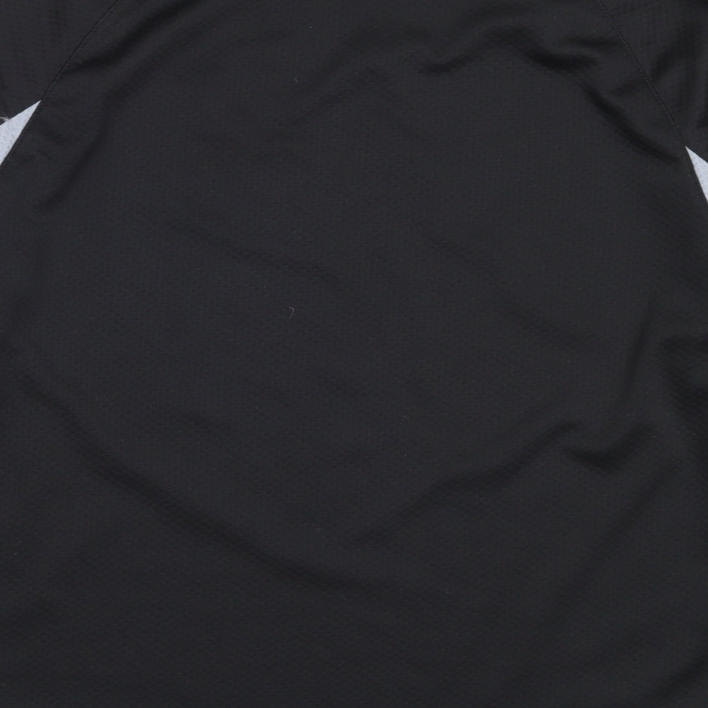 Preworn Mens Black  Polyester Jersey T-Shirt Size M Round Neck