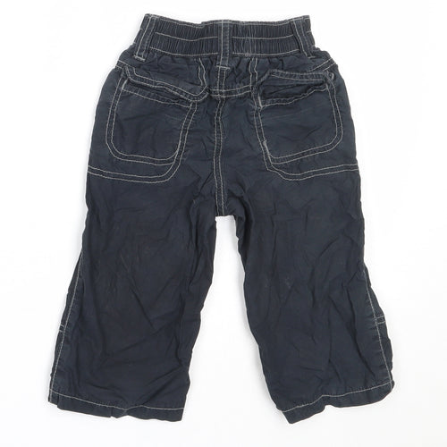 Marks and Spencer Boys Blue  Cotton Cargo Trousers Size 12-18 Months
