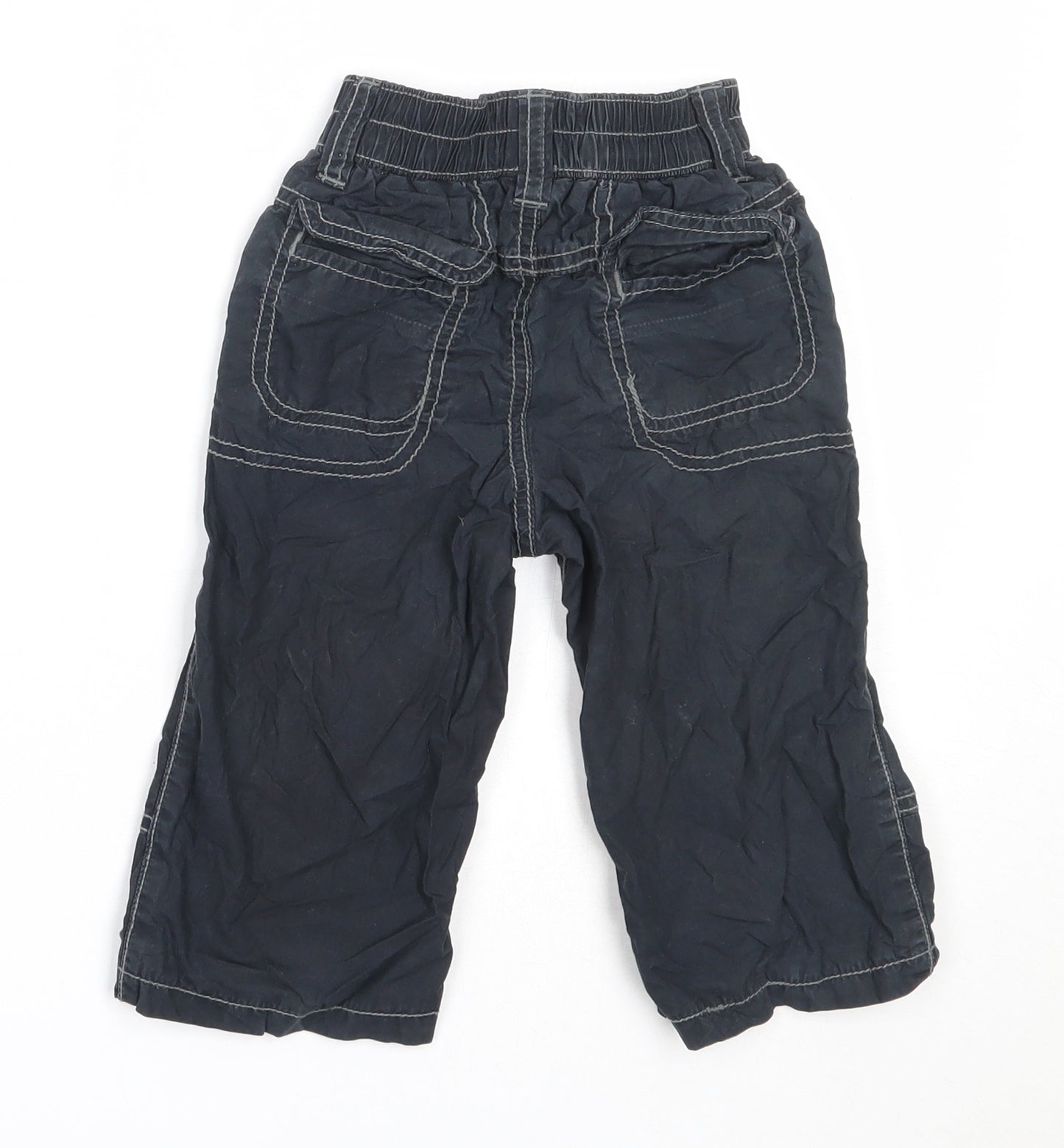 Marks and Spencer Boys Blue  Cotton Cargo Trousers Size 12-18 Months