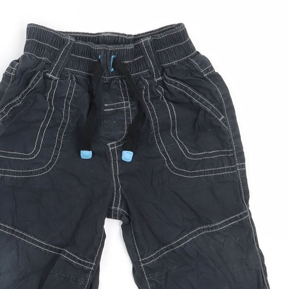 Marks and Spencer Boys Blue  Cotton Cargo Trousers Size 12-18 Months
