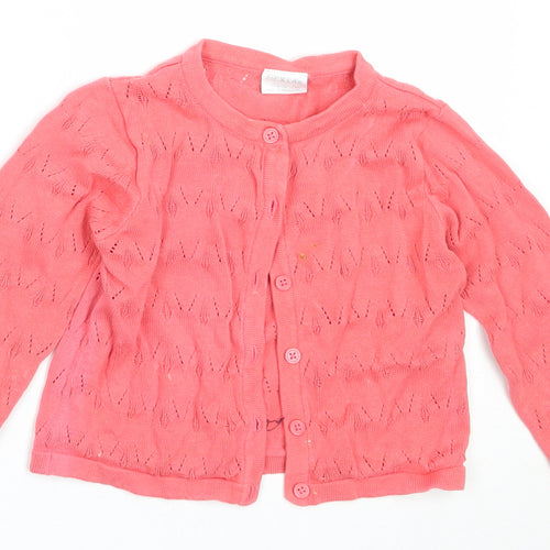 F&F Girls Pink  Cotton Cardigan Jumper Size 12-18 Months