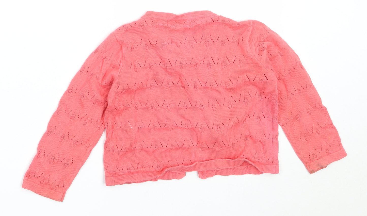F&F Girls Pink  Cotton Cardigan Jumper Size 12-18 Months