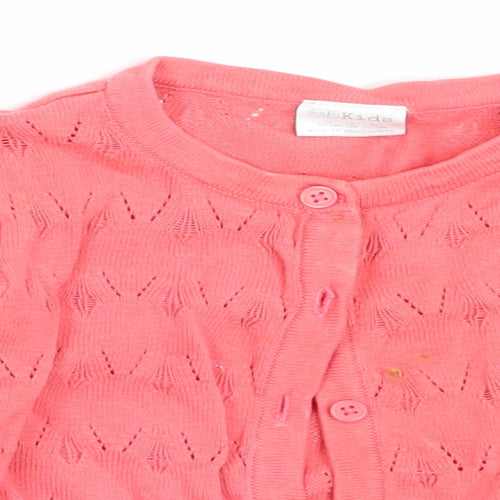 F&F Girls Pink  Cotton Cardigan Jumper Size 12-18 Months