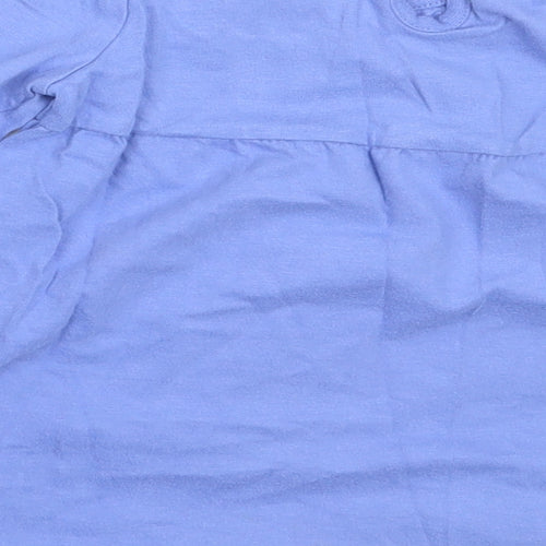 George Girls Blue  Cotton Basic T-Shirt Size 12-18 Months Round Neck