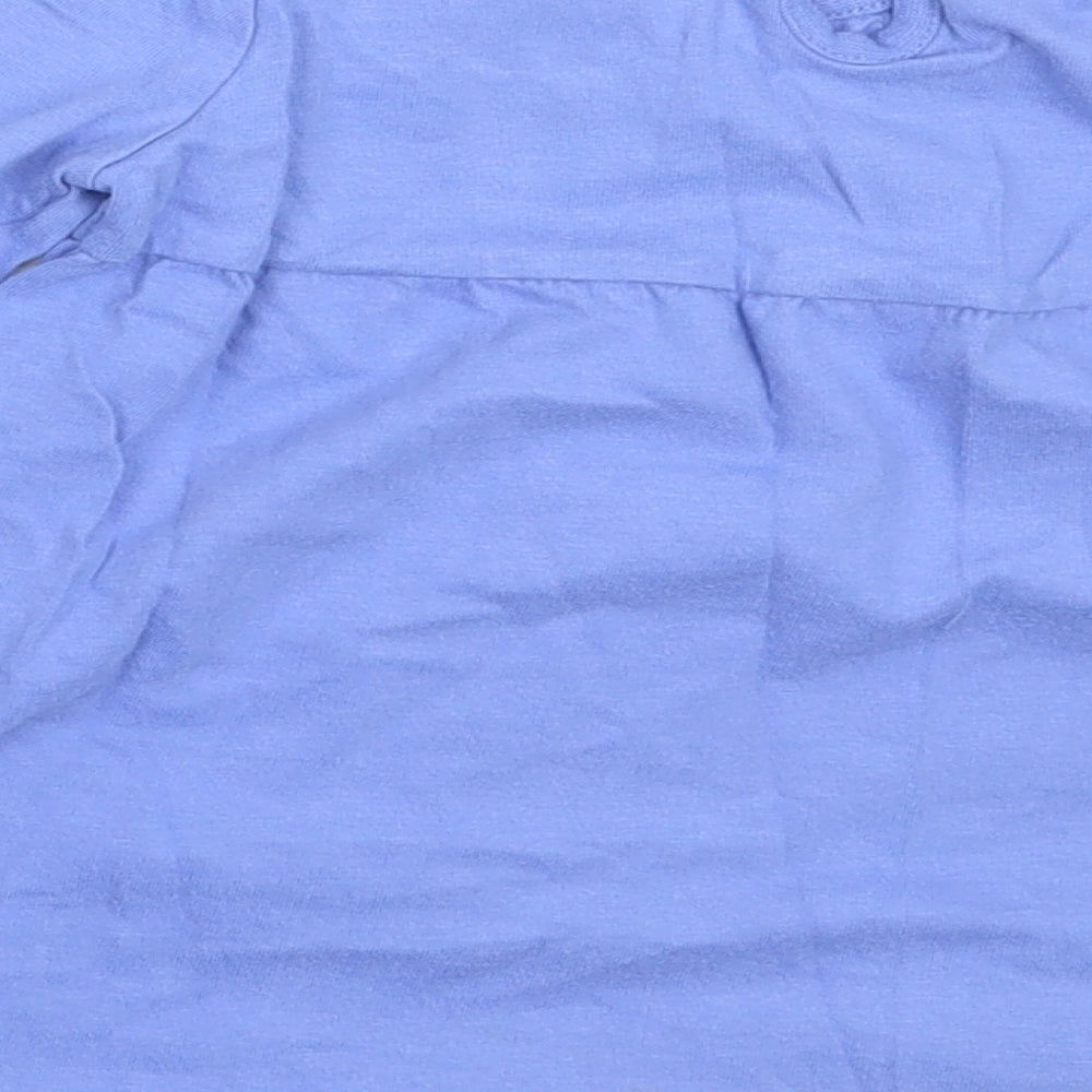 George Girls Blue  Cotton Basic T-Shirt Size 12-18 Months Round Neck