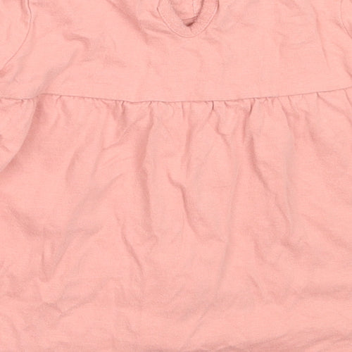 George Girls Pink  Cotton Basic T-Shirt Size 12-18 Months Round Neck
