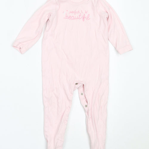 George Girls Pink  Cotton Babygrow One-Piece Size 12-18 Months