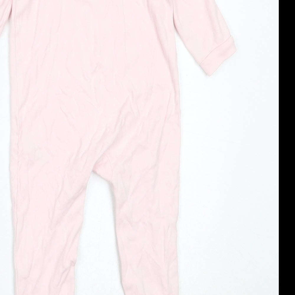 George Girls Pink  Cotton Babygrow One-Piece Size 12-18 Months