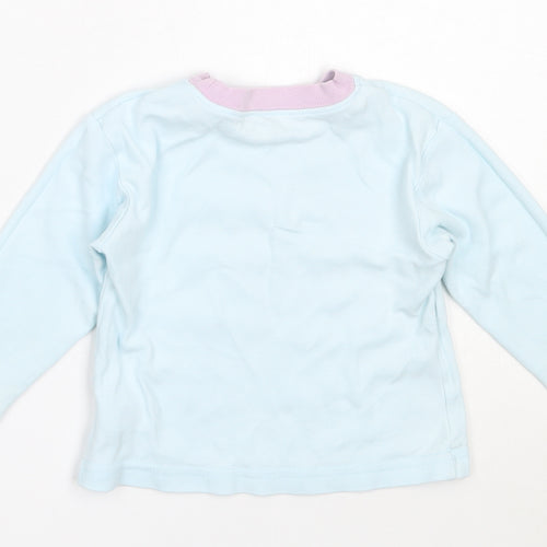 Dunnes Stores Girls Blue  Cotton Basic T-Shirt Size 12-18 Months Round Neck  - bunny