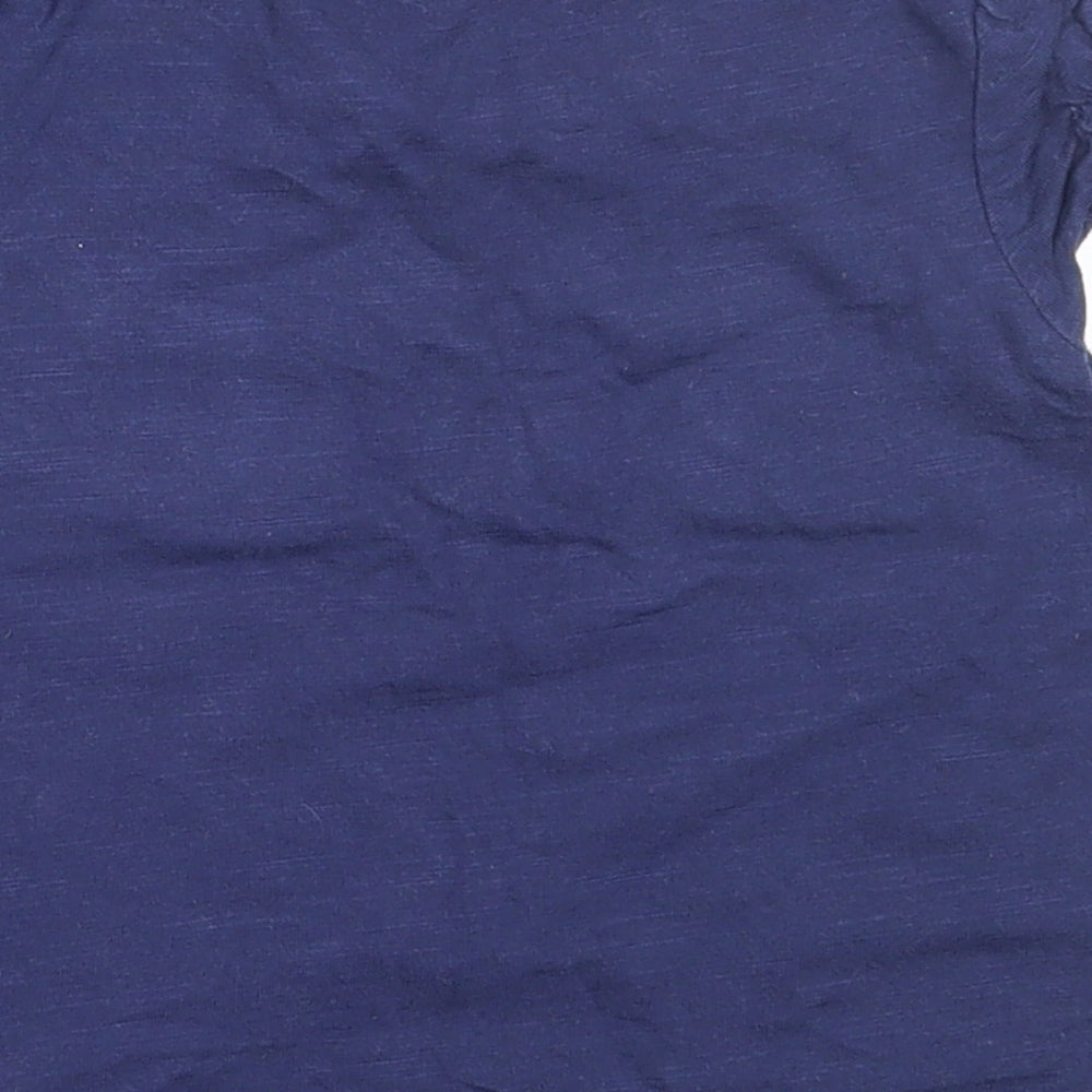 George Girls Blue  Cotton Basic T-Shirt Size 18-24 Months Round Neck