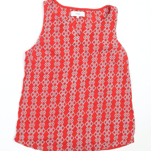 NEXT Womens Red  Cotton Basic Tank Size 10 V-Neck