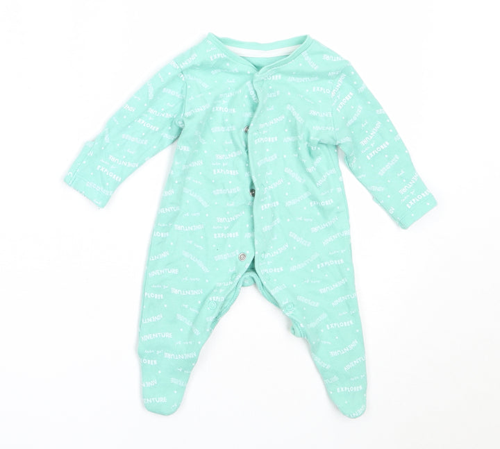 Primark Boys Green Cotton Babygrow One-Piece Size Newborn