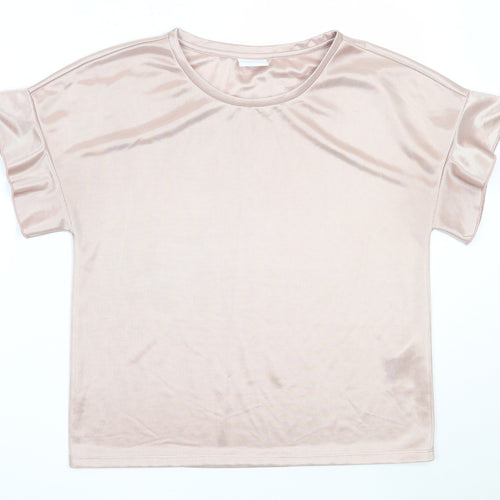 VILA Womens Pink  Polyester Basic Blouse Size S Round Neck