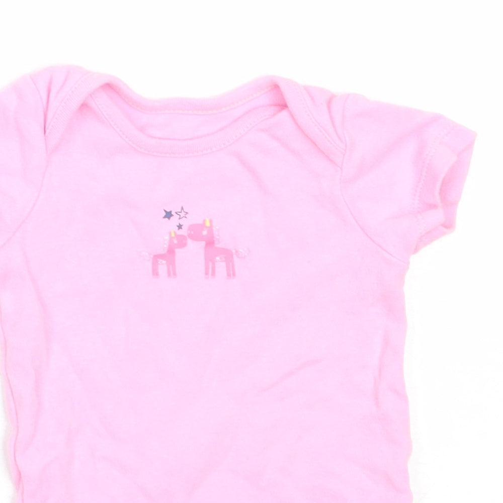 Dunnes Stores Girls Pink  Cotton Babygrow One-Piece Size 3-6 Months