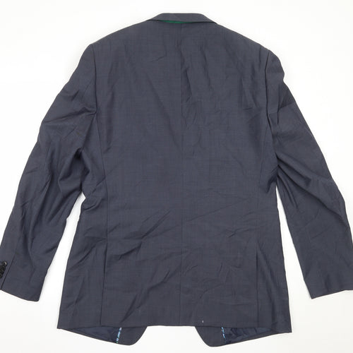 Van Kollem Mens Blue  Wool Jacket Blazer Size 44