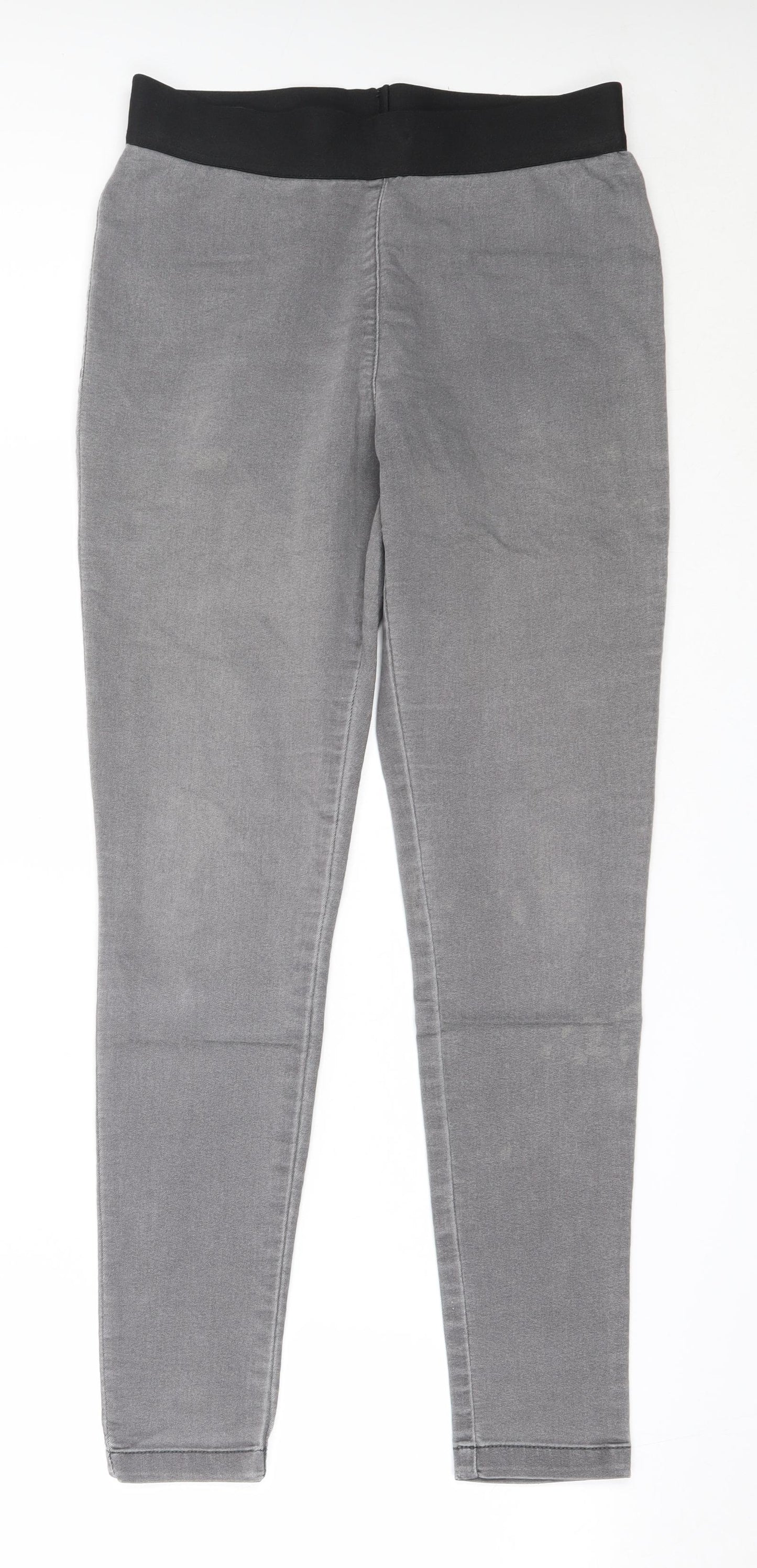 Marks and Spencer Womens Grey  Cotton Skinny Jeans Size 12 L29 in Regular